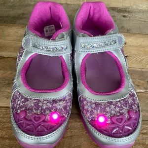 Brand New Light Up Stride Rite Disney Frozen Girls Sneakers Shoes Toddler US13